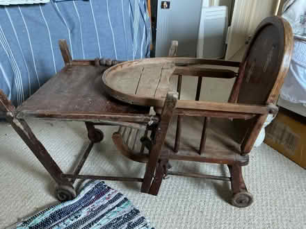Photo of free Old French High chair, convertible to push along toy seat (Water End HP1) #3