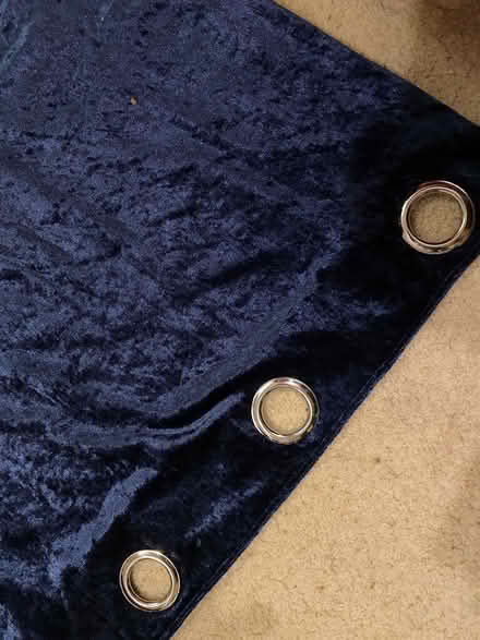 Photo of free Blue Velvet Curtains (Buxton Central SK17) #1