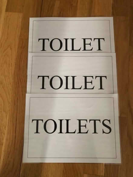 Photo of free Laminated Toilet Signs (St Albans AL3) #2
