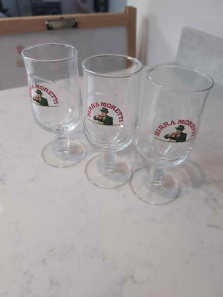 Photo of free 3 x Moretti Beer Glasses Small (Weybridge) #1