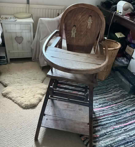 Photo of free Old French High chair, converts to push along toy chair (Water End HP1) #1