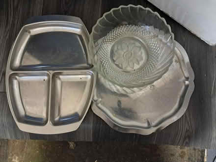 Photo of free Two silvet trays and a glass bowl (Southall Green) #1