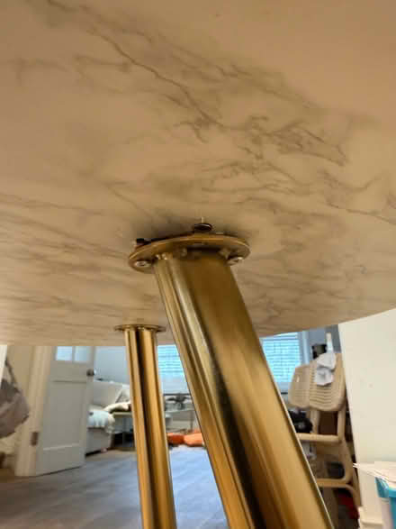 Photo of free White marble-looking dining table 110cm (Notting Hill W11) #2