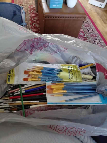 Photo of free Big bag of artist paint brushes (Rowner PO13) #1