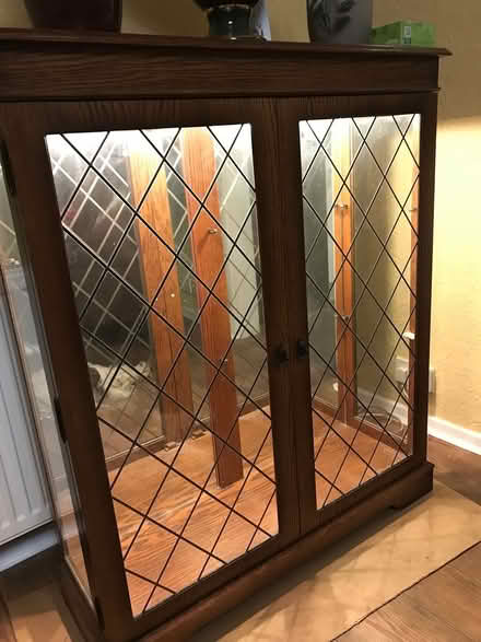 Photo of free Wood and glass cabinet (Brierley hill dy5 4rt) #1