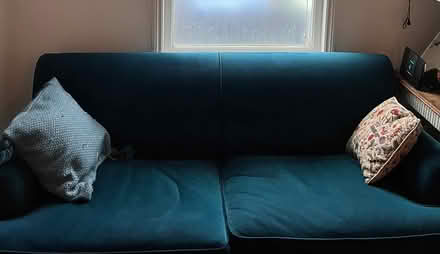 Photo of free Green velvet made sofa bed (SE25) #1