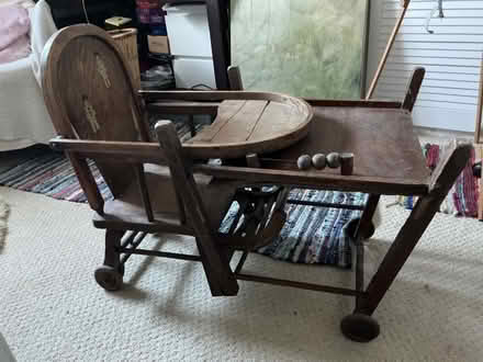 Photo of free Old French High chair, converts to push along toy chair (Water End HP1) #2
