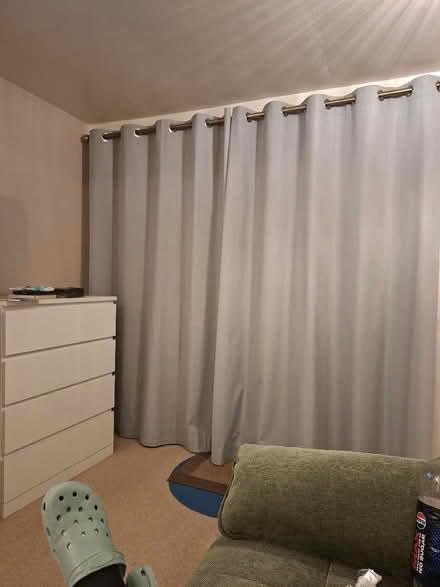 Photo of free 4 sets of grey eyelet curtains (Dronfield Woodhouse S18) #1