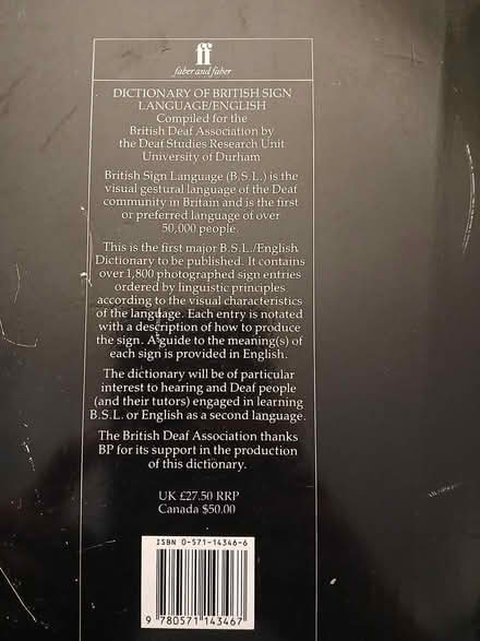 Photo of free BSL (sign language) dictionary (Wallisdown BH12) #2