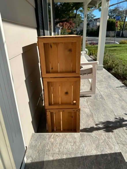 Photo of free Wooden crate shelves (Monta Vista North) #2