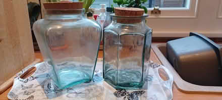 Photo of free 2 glass storage jars (Loughborough central) #1