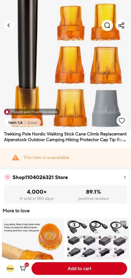 Photo of free Walking stick tip (GL1) #1