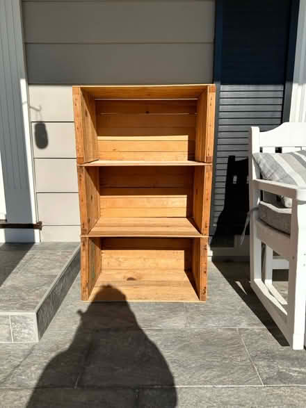 Photo of free Wooden crate shelves (Monta Vista North) #1