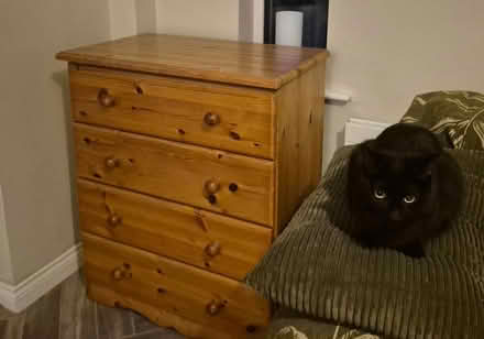 Photo of free Pine bedroom chest + white tallboy (Blackrock / Stillorgan.) #1