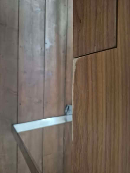 Photo of free Desk / console table - 120x45cm - Dark brown with chrome leg (Fortis Green N10) #3