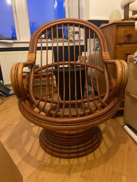 Photo of free Wicker chair and cushion (G64) #4