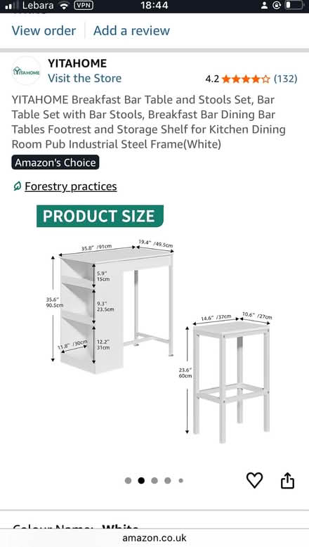 Photo of free Breakfast bar dining table & stool (Lower Clapton E5) #3