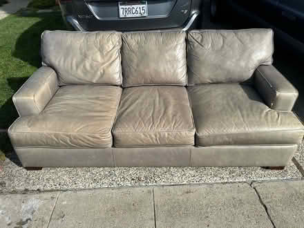 Photo of free Pottery Barn leather couch (Loma Verde Ave, Palo Alto) #3