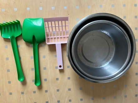 Photo of free Dog bowls and clean cat litter utensils (Moseley B13) #1