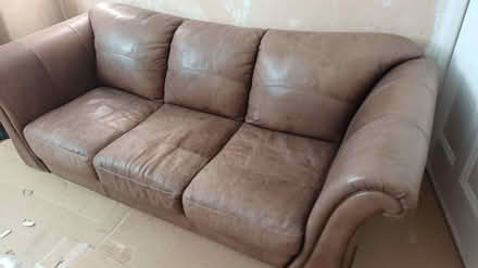 Photo of free 1 three seater leather sofa (TA1 1UT) #1
