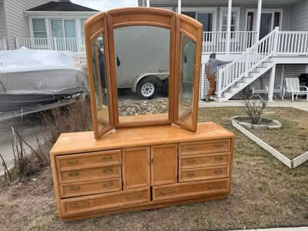 Photo of free Dresser, mirror, entertainment ctr (14 12th St North Brigantine NJ) #1