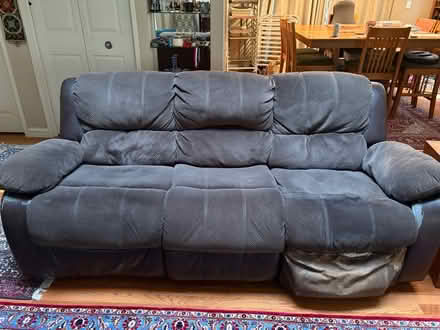 Photo of free Couch with two leg rests (Mercer Island) #2