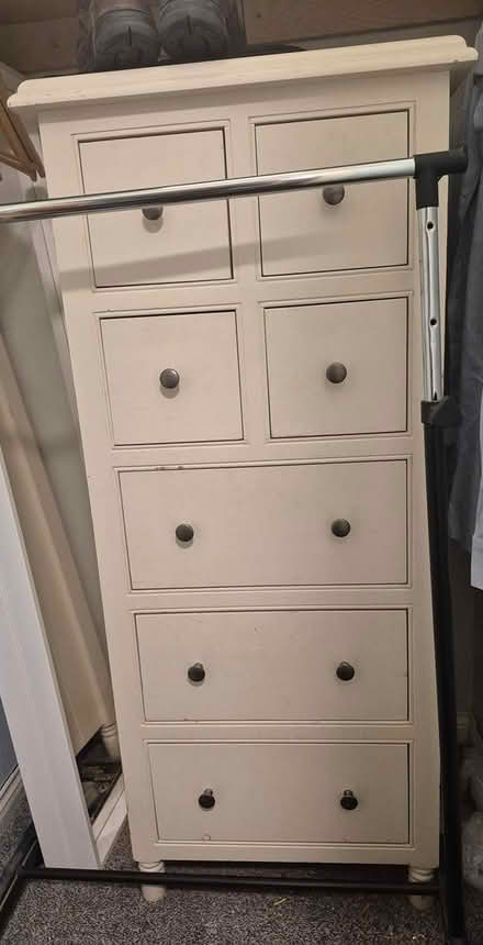 Photo of free Pine bedroom chest + white tallboy (Blackrock / Stillorgan.) #2