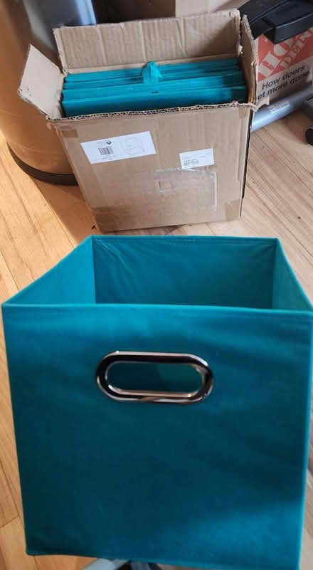 Photo of free (5) New Aqua Fabric Storage Cubes (Landing) #1