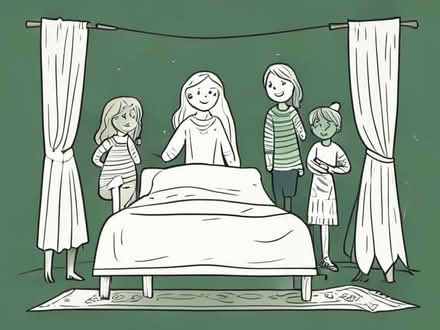 Photo of Long curtains, rugs, large bed (LowerBradley WV14) #1