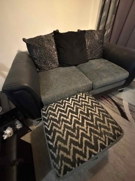 Photo of free 2seater pillow back sofa with storage foot stool (Dartmouth Park N19) #1