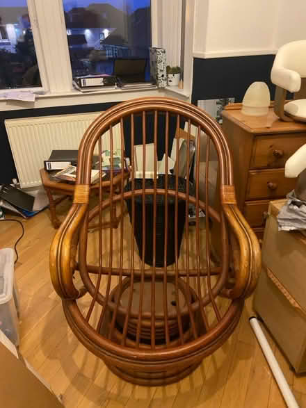 Photo of free Wicker chair and cushion (G64) #3