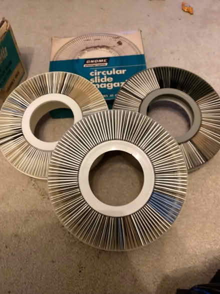 Photo of free Slide Projector and 3 circular slide holders (Harold Wood RM3) #2