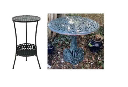 Photo of Small'ish metal garden table (Battlefield Enterprise Park SY1) #1