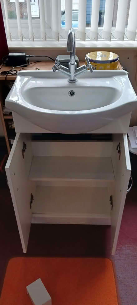 Photo of free White Vanity Unit (Leybourne ME20) #2