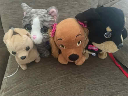 Photo of free 4 moveable soft toys with battery compartment (Longbarn WA2) #1