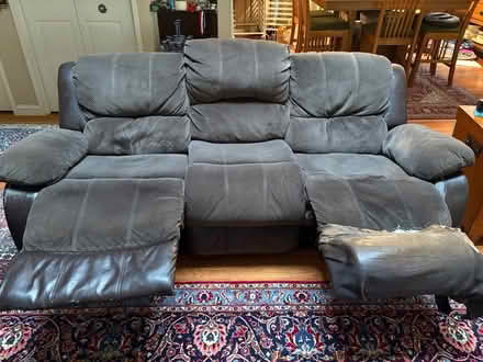 Photo of free Couch with two leg rests (Mercer Island) #3