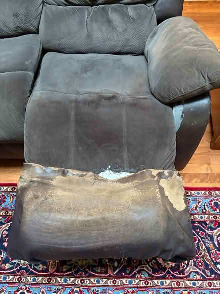Photo of free Couch with two leg rests (Mercer Island) #4