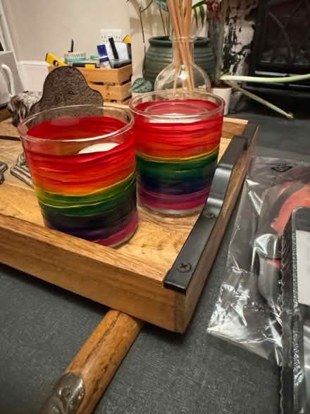 Photo of free 2x rainbow candle holders (Harringay N4) #1