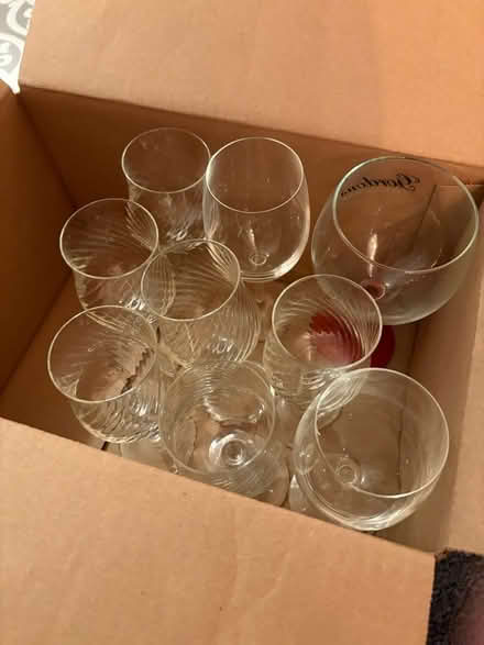 Photo of free Box of nine wine and cocktail glasses (Seal TN15) #1
