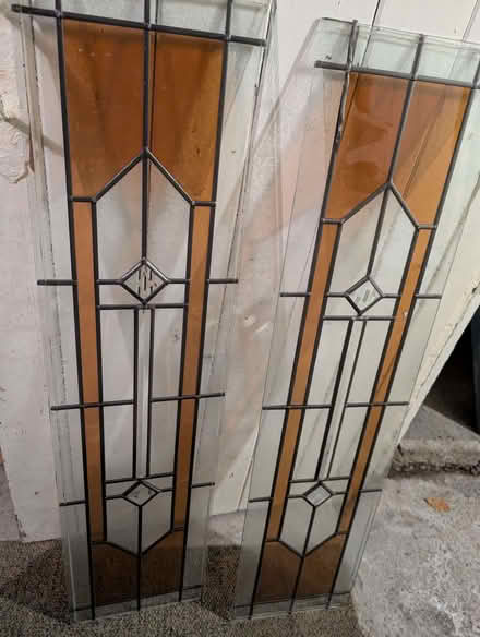 Photo of free Two Stained Glass Door Panels (Daisy Hill BD9) #2