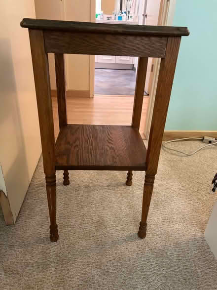 Photo of free Tall wood end table (Near Sylvan Park) #1