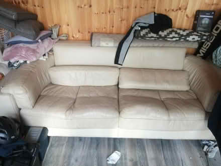 Photo of free Cream Leather Sofa (Lucan) #1
