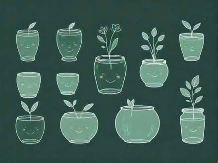 Photo of Glass gu pots or similar (Barnard's Green WR14) #1