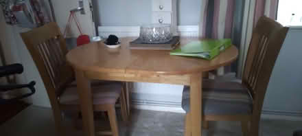 Photo of free Extending dining table with two chairs (Ashbourne DE6) #1