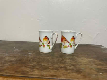 Photo of free 2 fine china mugs, robin design (New Town CO1) #1