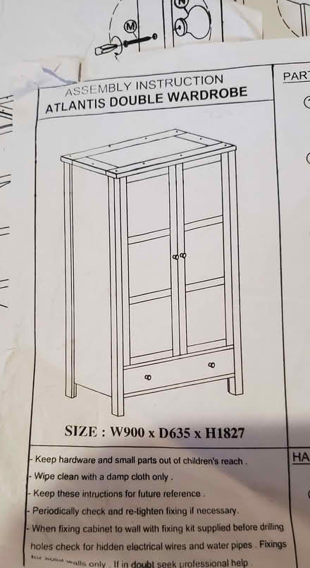 Photo of free Oak / oak veneer wardrobe (Whaddon GL52) #1