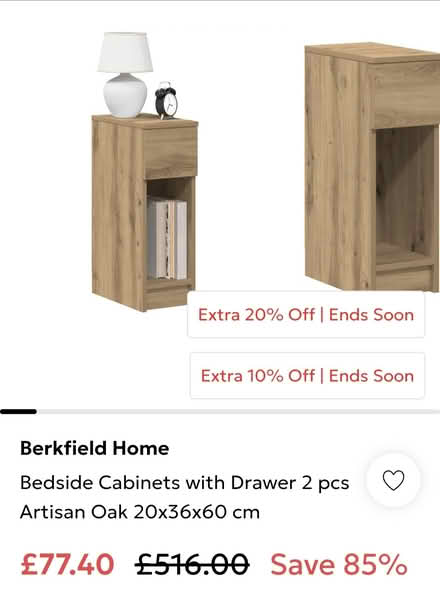 Photo of free Berkfield Home Bedside Cabinets (Sw155au, Barnes) #3