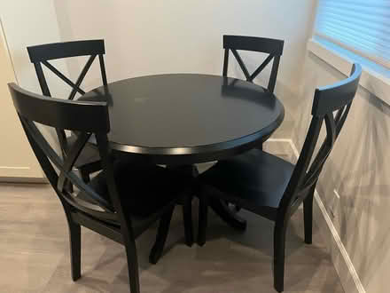 Photo of free Black kitchen table with chairss (Los Altos) #1