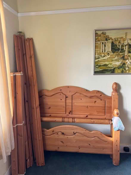 Photo of free Wooden bed frame and fixtures (Seaside BN22) #1