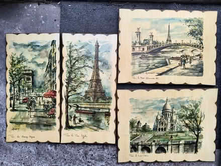 Photo of free 4 watercolour-style Paris scene woodprints (Streatham Park SW16) #1